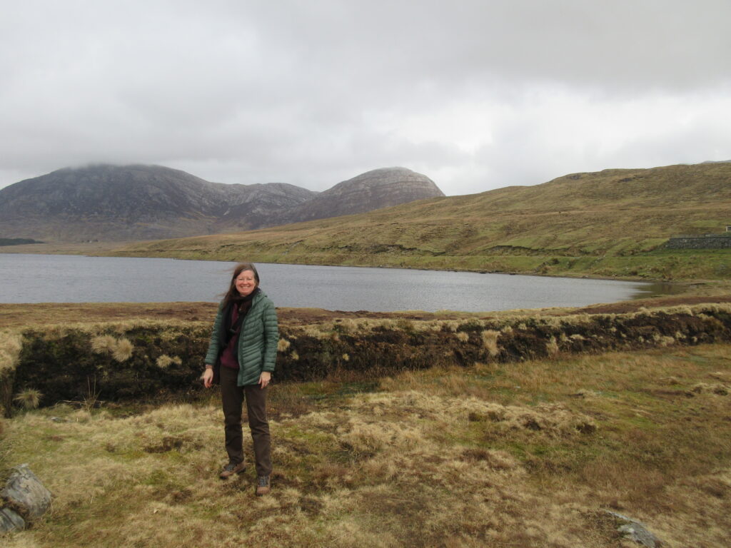 Person on Irish peatlands